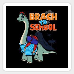 Cute Student Brachiosaurus Dinosaur Cartoon Gift For Dinosaur Lovers Magnet